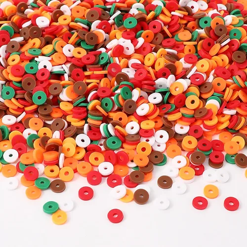 Miniatura 8 de Augshy 4200 cuentas de arcilla de Halloween Heishi planas, redondas, espaciadoras de polímero para hacer joyas, collares, pulseras y aretes