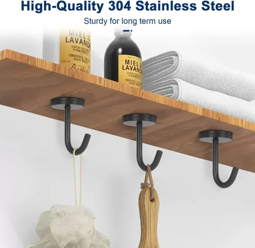 Miniatura 4 de NearMoon Ganchos para Abrigos, Ganchos de Montaje en Pared para Colgar Sombrero, Bolso, Bata, Perchas de Toalla de Acero Inoxidable 304 Resistente