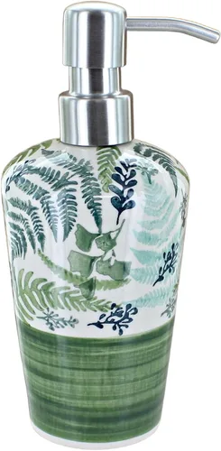 Miniatura 18 de Cerámica polaca de rosa azul, dispensador de jabón de margaritas azules, 6.75 pulgadas de alto, accesorio de baño de cerámica polaca pintado a mano