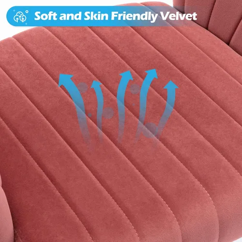 Miniatura 7 de Silla de oficina en casa, silla giratoria de terciopelo para escritorio, sillón tapizado moderno con base dorada para niñas y mujeres, asiento