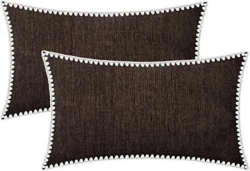Miniatura 71 de BRAWARM Fundas de almohada 40x40 cm - Paquete de 2 fundas de almohada de chenilla negra, fundas de almohada de chenilla suave teñida sólida