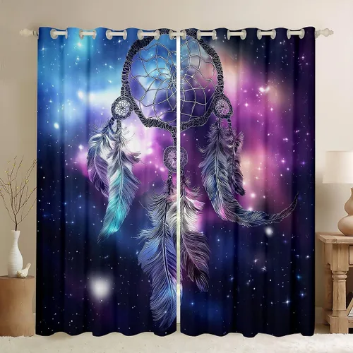 Miniatura 25 de Erosebridal - Paneles de cortina con notas musicales retro rotantes para ventana, cortinas estilo grunge de música rock para niños y adultos