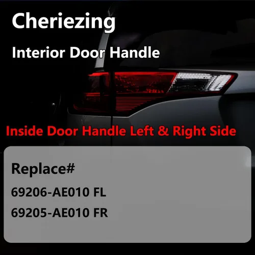 Miniatura 4 de Cheriezing Tirador de puerta interior gris compatible con Sienna 2004-2010 mango interior repuesto # 69206-AE010 FL, 69205-AE010 FR Juego de 2