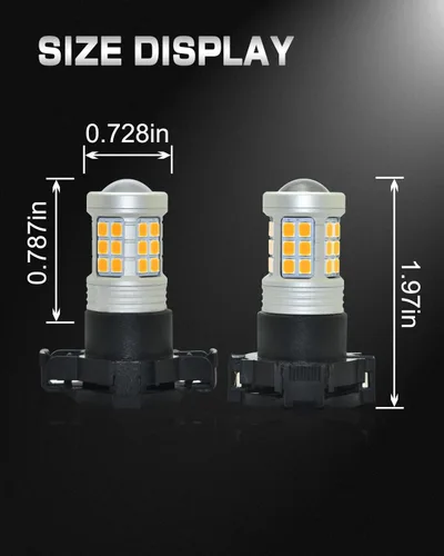 Miniatura 6 de Alla Lighting 12188NA PSY24W focos LED para intermitentes amarillos 12180 12188NAC1 5200S, lámparas de repuesto