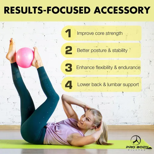 Miniatura 9 de ProBody Pilates Mini Pelota de Ejercicio - Bola de 9 Pulgadas para Entrenamiento de Estabilidad, Barra, Yoga, Núcleo y Terapia Física