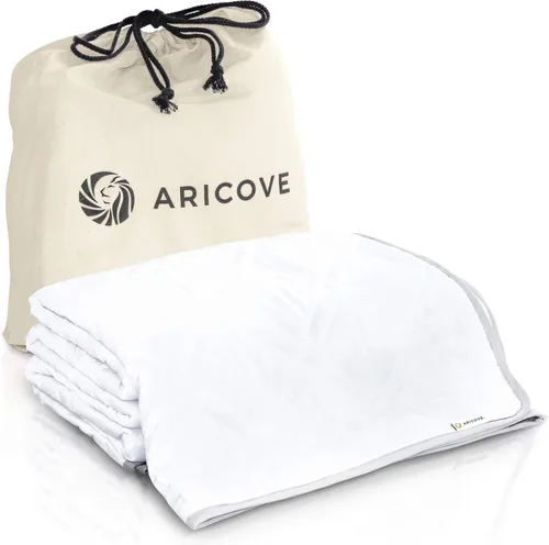 Miniatura 15 de Aricove Manta con peso refrescante, 15 libras, tamaño individual para adultos, manta pesada de lujo, viscosa de bambú suave y sedosa, 48 x 72 Blanco