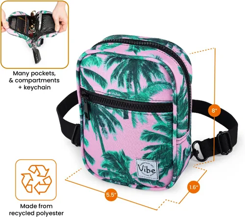 Miniatura 2 de Vibe Festival Gear Bolso bandolera pequeño para mujeres y hombres, multiuso 5 en 1 de (rPET), bolsa de cinturón de poliéster reciclado, mochila