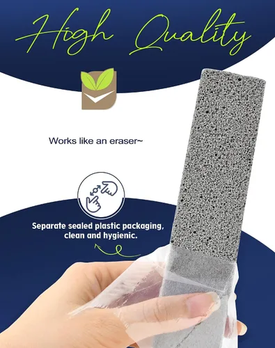 Miniatura 5 de Maryton Piedra pómez para limpieza de inodoros, piedra pómez antiarañazos para limpiar manchas de agua dura en inodoro, azulejos, cocina, paquete