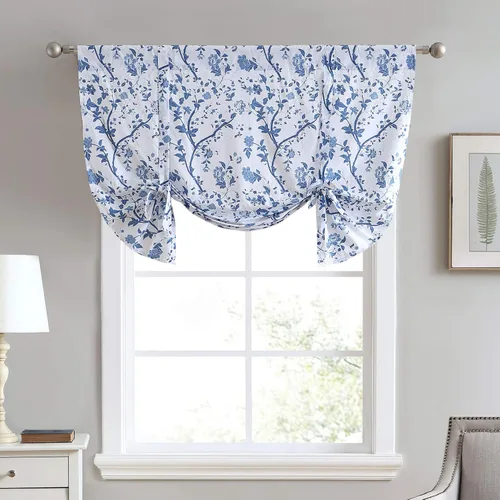 Miniatura 12 de Laura Ashley - Cenefa superior de algodón, elegante y ligero tratamiento de ventana para decoración del hogar (amarillo Cassidy, 50 x 25 pulgadas)