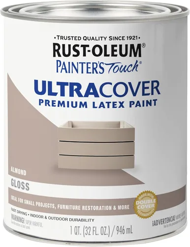 Miniatura 13 de Rust-Oleum Brush On Paint 224430T Painter's Touch - Pintura de látex, cuarto de galón, imprimación blanca plana acrílica, 32 onzas líquidas