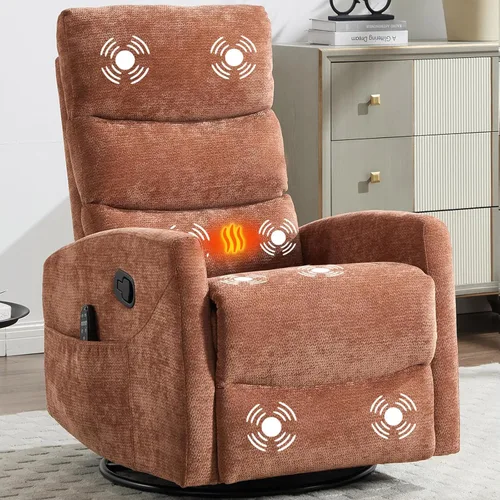 Miniatura 12 de Silla reclinable con masaje y calor, silla reclinable giratoria con respaldo alto, sillones reclinables manuales Lazy Boy para adultos, silla