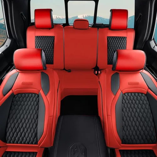 Miniatura 32 de Coverado Fundas de Asientos de Automóvil Juego Completo, Fundas de Asientos de Automóvil de Cuero Impermeables para Dodge RAM 1500 Compatible