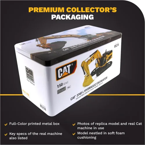 Miniatura 6 de Diecast Masters Excavadora Caterpillar 374D L 1:50 High Line Series Cat Trucks y equipo de construcción Modelo a escala 1:50 coleccionable