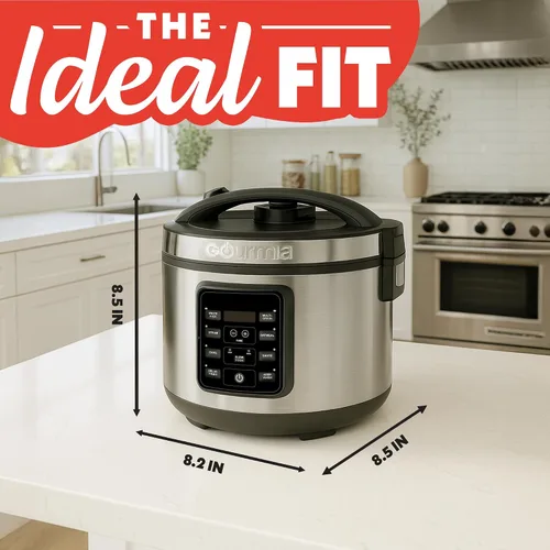 Miniatura 11 de Arrocera Gourmia – Capacidad de 3 Qt, 12 tazas cocidas, 6 tazas sin cocinar, controles digitales, cocedor de granos y vaporera, cesta de vapor