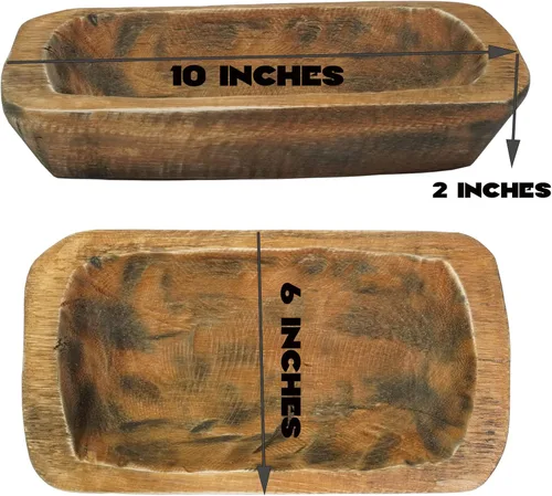 Miniatura 2 de Cuencos largos de madera para decoración de tazones largos, cuenco de madera para baguette, cuencos grandes de madera para el hogar, bandeja