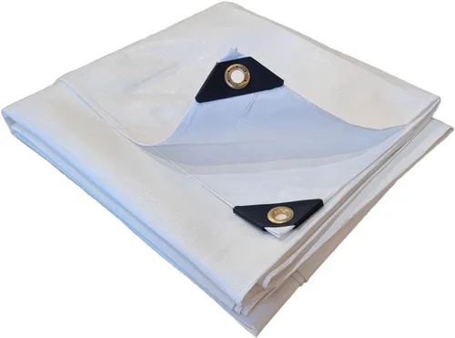 H.D. Lona blanca ultra gruesa de 16 mil (tamaño exacto) (6' x 12')