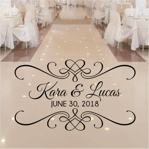 Adhesivo personalizado para piso de baile de bodas, decoración para recepción de bodas, casi 30 colores y varios tamaños
