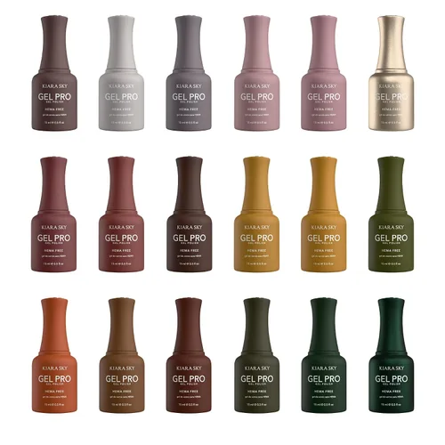 KIARA SKY Gel Pro Colección de esmaltes de uñas de gel sin hema, 18 colores cada botella de 0.5 onzas líquidas, The Autumn Essence