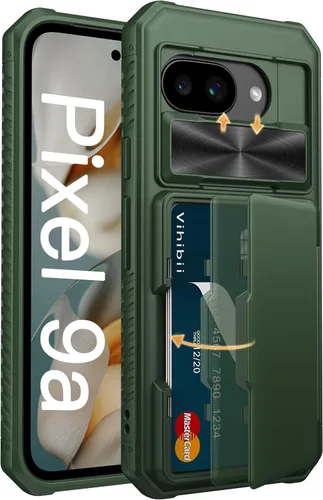 Miniatura 60 de Vihibii Funda para iPhone 13 Pro Max/iPhone 12 Pro Max con tarjetero (4 tarjetas) [bloqueo RFID] y cubierta de cámara deslizante, protección contra