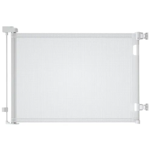 Puertas retráctiles para bebés, puerta de malla para perros para entradas, 33.6" de alto, se expande a 55" de ancho, esencial de seguridad para