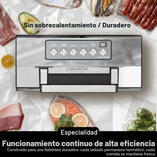 Miniatura 2 de 2025 Sellador de Vacío de Precisión Mejorado de Rápida Sujeción, LIWUNON Máquina Comercial de Sellado al Vacío de Alimentos Completamente Acero