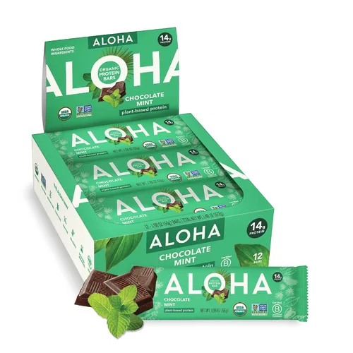 Miniatura 23 de ALOHA Barras de proteínas orgánicas a base de plantas, almendras y chocolate de coco, 12 unidades, barras de 1.98 onzas, veganas, bajas en azúcar