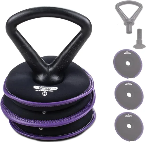 Miniatura 12 de Hyperwear SoftBell - Juego de pesas rusas ajustables, discos de peso suaves recubiertos de vinilo con base de goma, equipo versátil de gimnasio