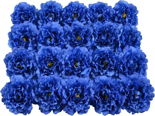 20 Piezas Flores Artificiales Peonías, Peonías Falsas de Seda de 5" con Tallos de 6" Sin Hoja, Flores de Peonías Sintéticas para Decoración de