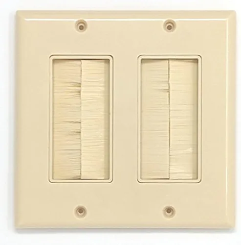 Miniatura 7 de RiteAV - Placa de pared de una sola banda con cerdas de cepillo - Blanco [ahora se adapta a cables más grandes]