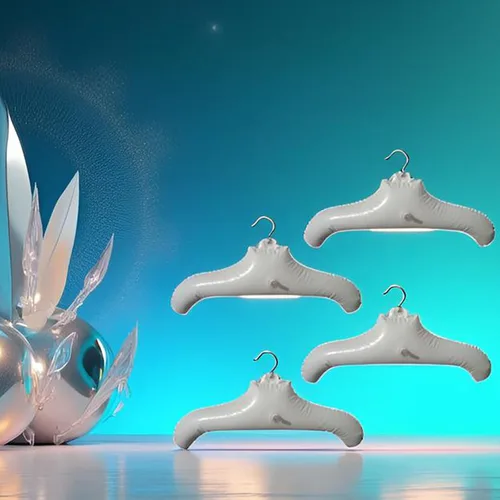 Miniatura 6 de NewFerU Perchas inflables para viajes, de 4 pulgadas, hombro redondo blanco para lavar a mano, colgar para secar ropa con gancho de metal, compacto