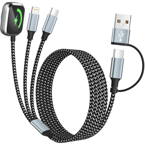 Miniatura 9 de Cruise Essentials Cable de Carga 4 en 2 para Cargador Apple iWatch/iPhone 17/Lightning/Micro, Cable Cord de Carga Múltiple de Viaje Compatible