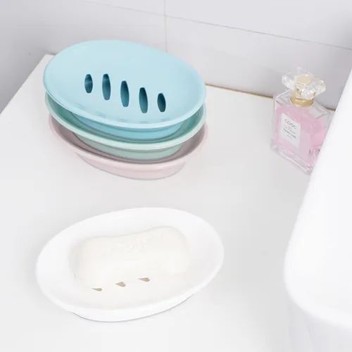Miniatura 6 de Soporte para jabón, estante de plástico, paquete de 2 unidades con drenaje, fácil limpieza, bandeja blanda para ducha y baño