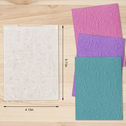 Miniatura 2 de Notas musicales Carpetas de grabado de plástico para hacer tarjetas, fondo, álbum de recortes, plantilla de plástico, álbum de fotos, papel