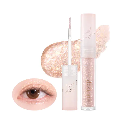 Miniatura 10 de dasique Starlit Jewel - Brillo líquido c #01 Frozen Gold Sombra de purpurina parpadeante Maquillaje coreano Maquillaje de ojos brillante