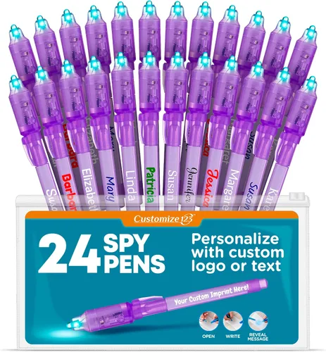 Miniatura 17 de Paquete de marcadores de tinta invisible que desaparecen personalizados, escritor de mensajes secretos personalizados con luz UV, diversión