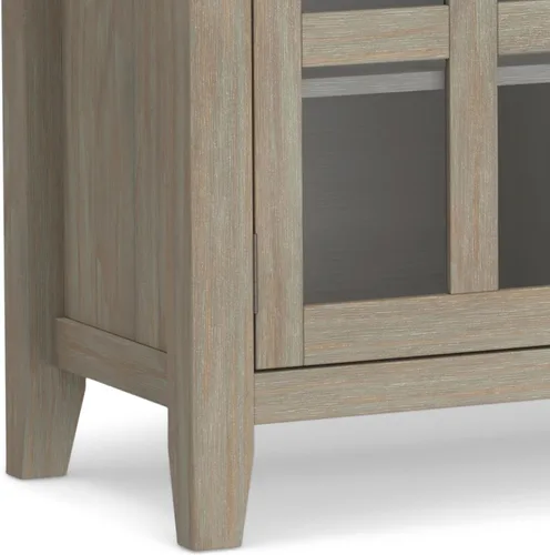 Miniatura 11 de SIMPLIHOME Artisan Buffet - Aparador de 3 puertas de madera maciza de 54 pulgadas de ancho en gris envejecido, gabinete de almacenamiento