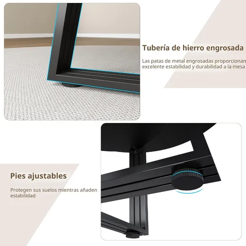 Miniatura 4 de GarveeHome Mesa de comedor redonda para 4-6, 47.2 pulgadas, mesa de cocina de granja con almacenamiento, mesas de comedor circulares para cocina