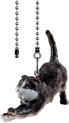 Miniatura 13 de Cadena de tirón del ventilador de techo de gato Dotlite, extensión de encanto con tira de cadena de gato de gimnasio realista y linda, cadenas