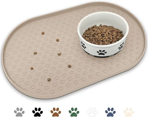 Miniatura 15 de KPWACD Alfombrilla de alimentación para mascotas para perros y gatos, alfombrilla de silicona antideslizante impermeable para perros, bandeja