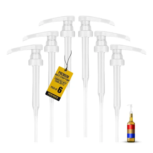 Miniatura 14 de Dispensador de bomba de jarabe de café de 6 piezas (color dorado) - Compatible con botellas de jarabe Torani, Davinci y Skinny