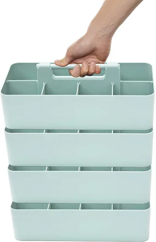 Miniatura 28 de Cesta grande portátil, divisores DIY, 8 compartimentos, organizador para suministros escolares, de oficina, para el hogar y negocios, cesta portátil
