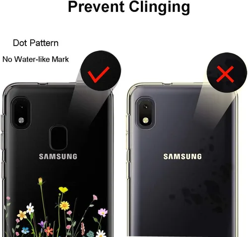 Miniatura 7 de Unov Funda compatible con Galaxy A10e Galaxy A20e funda transparente con diseño de TPU suave, absorción de golpes, patrón delgado en relieve Flower