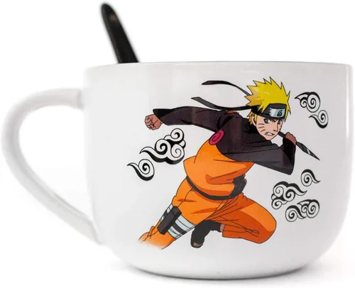 Miniatura 2 de Naruto - Taza de sopa de cerámica de anime con cuchara, impresionante taza de café y té de 20 onzas para bebidas calientes y frías para el hogar