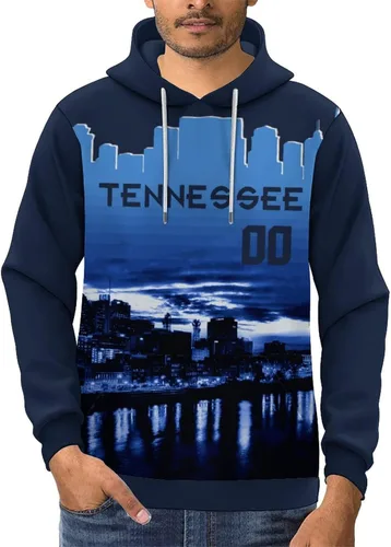 Miniatura 8 de Custom Football Hoodies City Night Skyline Personalized Sweatshirt Name Number Fan Gift Pullover for Men Women Youth