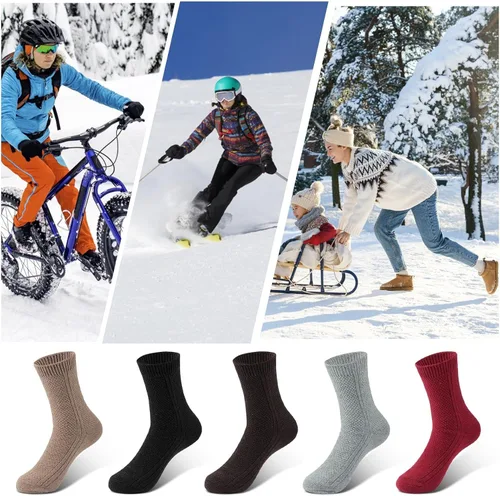 Miniatura 6 de Nicetage Wool Socks Women's Winter Boots Socks Thick Knit Warm Cozy Crew Socks Christmas Holiday Socks