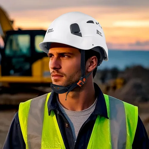 Miniatura 9 de SAFEBUILDER Casco de seguridad industrial con visera Casco duro ABS con visera Ventilación ajustable Casco de construcción Protección para la cabeza