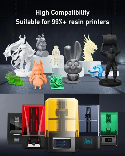Miniatura 8 de SUNLU 1000G de resina tipo ABS para impresora 3D, fotopolímero de curado UV de 405 nm de rápido secado para impresoras 3D LCD/DLP/SLA de 2K 4K 6K