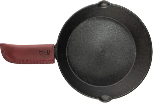 Miniatura 4 de Hide & Drink, Mango caliente de cuero de grano completo, protector de hierro fundido, agarradera Panhandle, doble capa, doble costura, se desliza