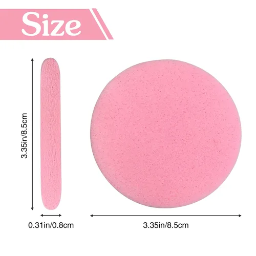 Miniatura 2 de 120 esponjas faciales comprimidas, esponja limpiadora facial, esponja de eliminación de maquillaje, esponja redonda exfoliante para mujeres, niñas
