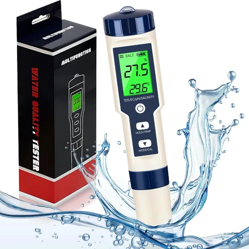 Miniatura 10 de Pruebador de Agua de Hidrógeno 4 en 1 pH, H2, ORP y Temp, Medidor de pH Medidor de ORP Probador de Hidrógeno para Agua con ATC y Retroiluminación